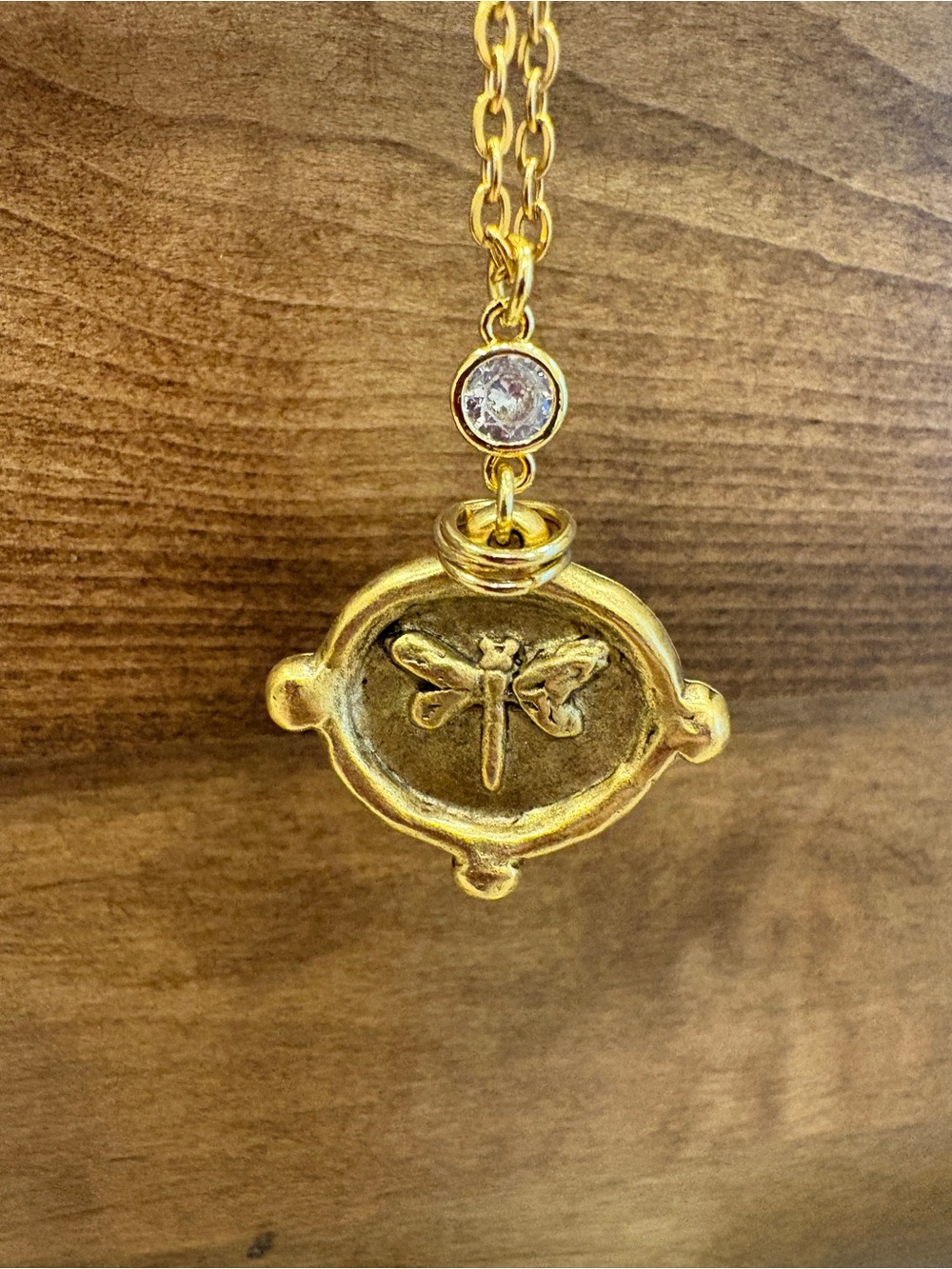 Gold Dragonfly Pendant Necklace - Elegant Women's Jewelry